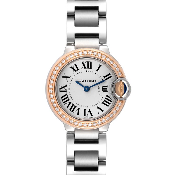 Cartier Ballon Bleu Steel Rose Gold Diamond Ladies Watch WE902079 Box Card Cartier Ballon Bleu Steel Rose Gold Diamond Ladies Watch WE902079 Box Card