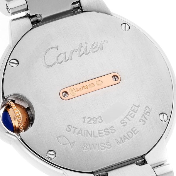 Cartier Ballon Bleu Steel Rose Gold Diamond Ladies Watch WE902079 Box Card