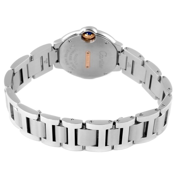 Cartier Ballon Bleu Steel Rose Gold Diamond Ladies Watch WE902079 Box Card