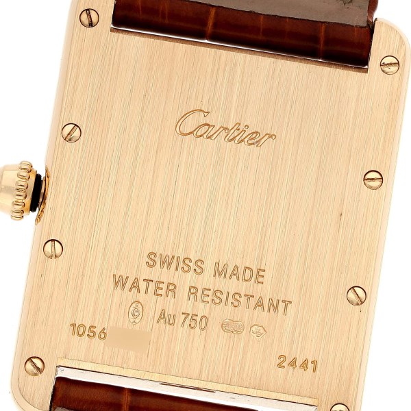 Cartier Tank Louis 18K Yellow Gold Brown Strap Mens Watch W1529756