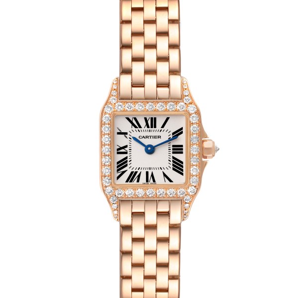 Cartier Santos Demoiselle Small Rose Gold Diamond Ladies Watch WF9011Z8