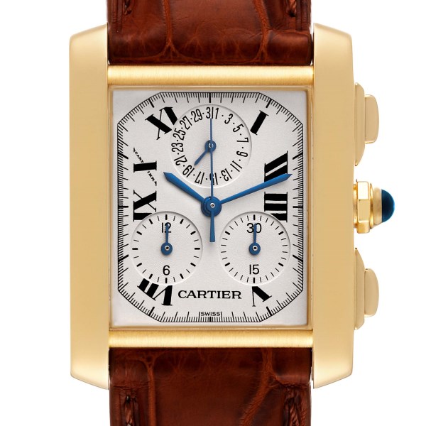 Cartier Tank Francaise Chronograph 18K Yellow Gold Mens Watch W5000556