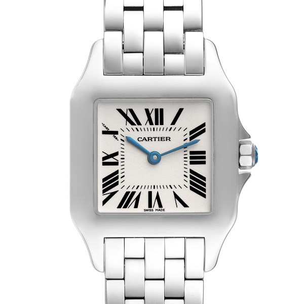 Cartier Santos Demoiselle Steel Midsize Silver Dial Ladies Watch W25065Z5