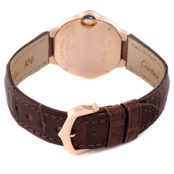 Cartier Ballon Bleu 28 Rose Gold Diamond Ladies Watch WE902050 Box Papers