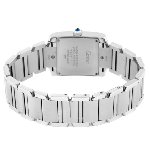 Cartier Tank Francaise Midsize Diamond Steel Ladies Watch W4TA0009 ADD BOX