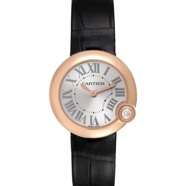 Cartier Ballon Blanc Rose Gold Diamond Ladies Watch WGBL0003 Box Card