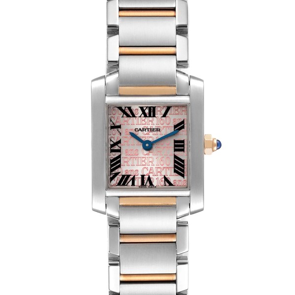 Cartier Tank Francaise Steel Rose Gold Silver Pink Dial Ladies Watch 2384