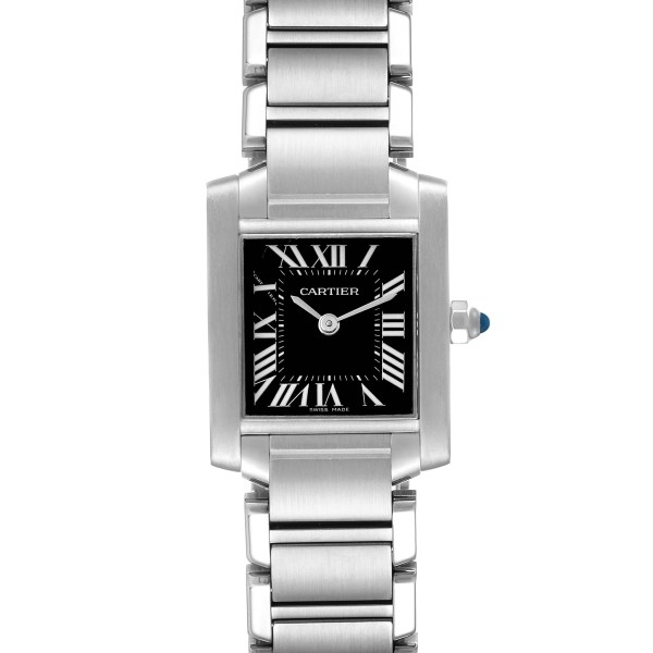 Cartier Tank Francaise Black Dial Steel Ladies Watch W51026Q3
