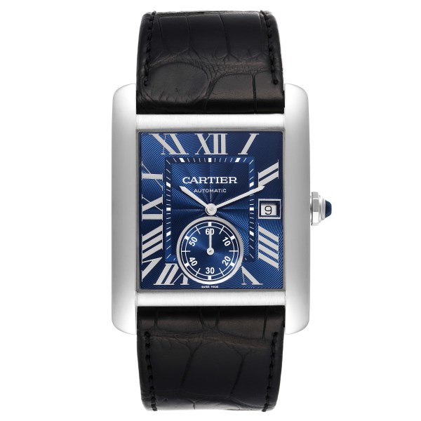 Cartier Tank MC Blue Dial Automatic Steel Mens Watch WSTA0010