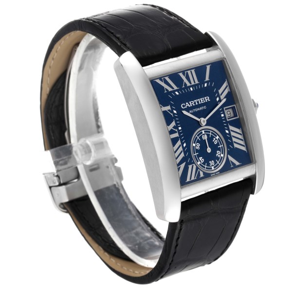 Cartier Tank MC Blue Dial Automatic Steel Mens Watch WSTA0010
