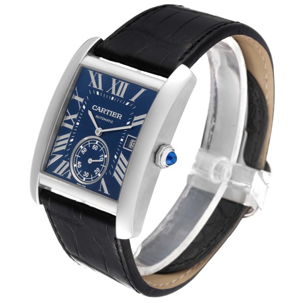 Cartier Tank MC Blue Dial Automatic Steel Mens Watch WSTA0010