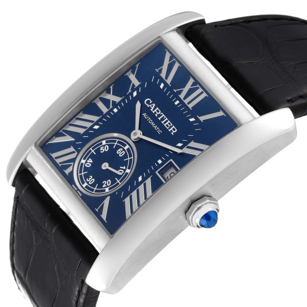 Cartier Tank MC Blue Dial Automatic Steel Mens Watch WSTA0010
