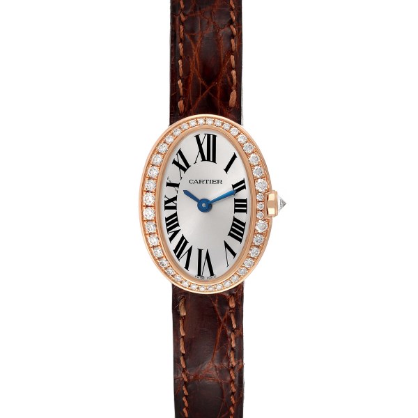 Cartier Baignoire 18K Rose Gold Diamond Ladies Watch WB520028 Box Papers Cartier Baignoire 18K Rose Gold Diamond Ladies Watch WB520028 Box Papers