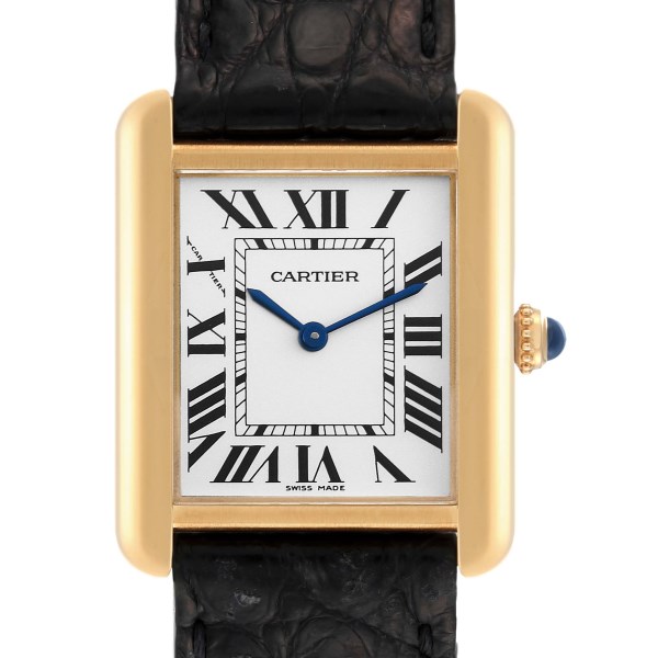 Cartier Tank Solo Small Yellow Gold Steel Silver Dial Ladies Watch W1018755 Cartier Tank Solo Small Yellow Gold Steel Silver Dial Ladies Watch W1018755