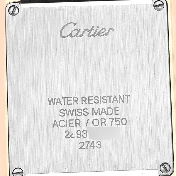 Cartier Tank Solo Small Yellow Gold Steel Silver Dial Ladies Watch W1018755