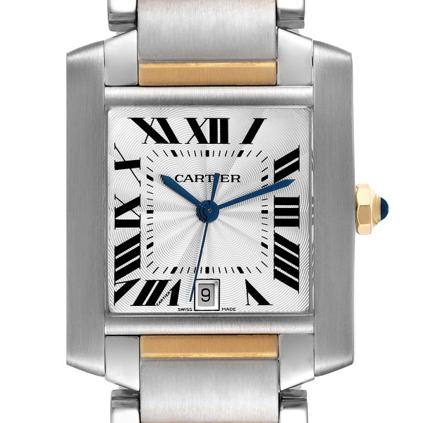 Cartier Tank Francaise Large Automatic Steel Yellow Gold Mens Watch W51005Q4