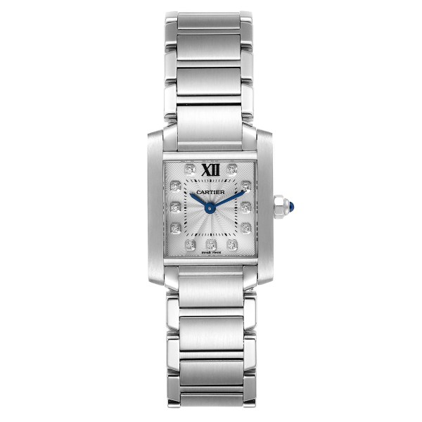 Cartier Tank Francaise Steel Diamond Small Ladies Watch WE110006