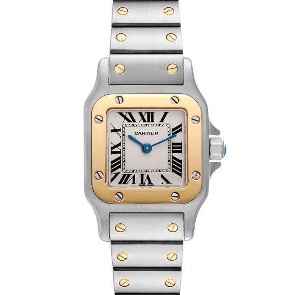 Cartier Santos Galbee Small Steel Yellow Gold Ladies Watch W20012C4 Box Papers