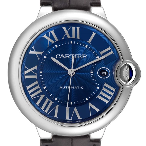 Cartier Ballon Bleu Blue Dial Steel Automatic Mens Watch WSBB0027