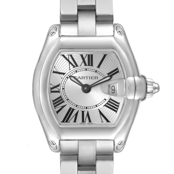 Cartier Roadster Silver Dial Steel Ladies Watch W62016V3 Papers