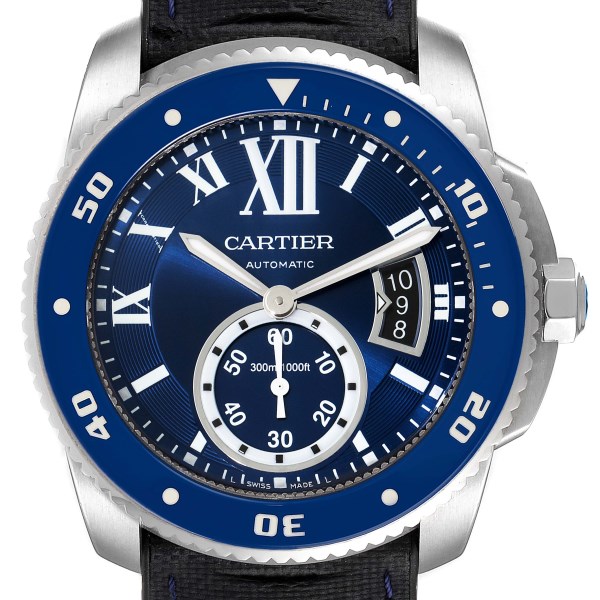 Cartier Calibre Diver Blue Dial Rubber Strap Steel Mens Watch WSCA0010 Cartier Calibre Diver Blue Dial Rubber Strap Steel Mens Watch WSCA0010