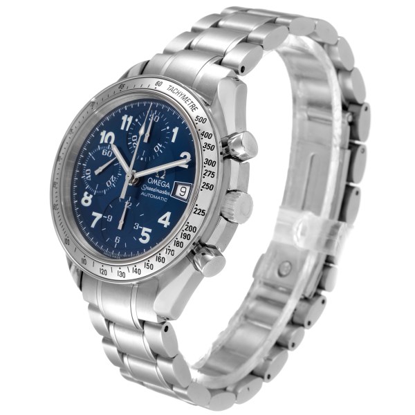 Omega Speedmaster Date Blue Dial Chronograph Steel Mens Watch 3513.82.00