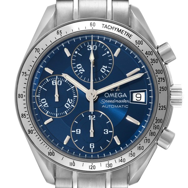 Omega Speedmaster Date 39mm Automatic Blue Dial Steel Mens Watch 3513.80.00
