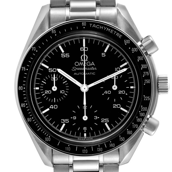 Omega Speedmaster Reduced Hesalite Chronograph Steel Mens Watch 3510.50.00 Card