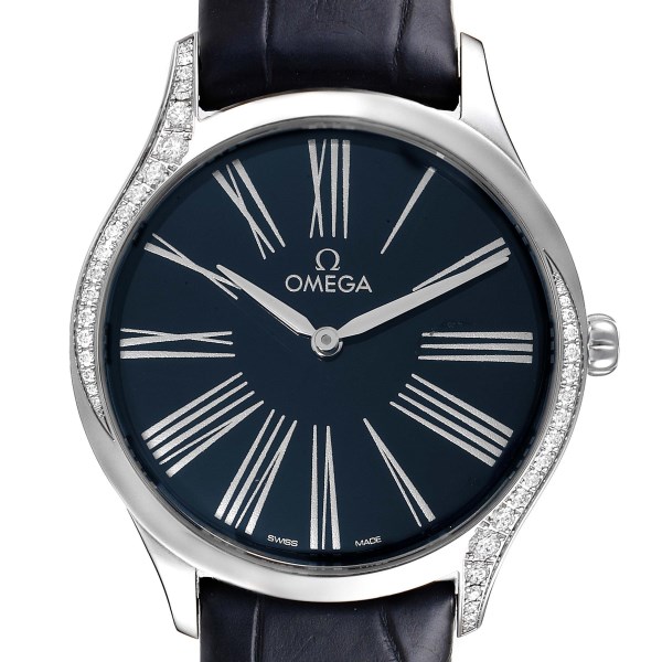 Omega De Ville Tresor Blue Dial Diamond Steel Ladies Watch 428.18.36.60.03.001