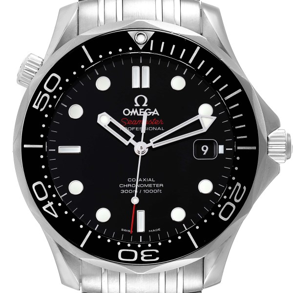 Omega Seamaster Co-Axial Black Dial Steel Mens Watch 212.30.41.20.01.003 Box Card