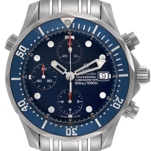 Omega Seamaster Chrono Diver Blue Dial Titanium Mens Watch 2298.80.00