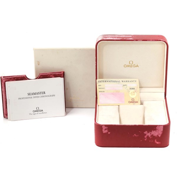 Omega Seamaster 300M Chronograph Steel White Dial Mens Watch 2598.20.00 Box Card