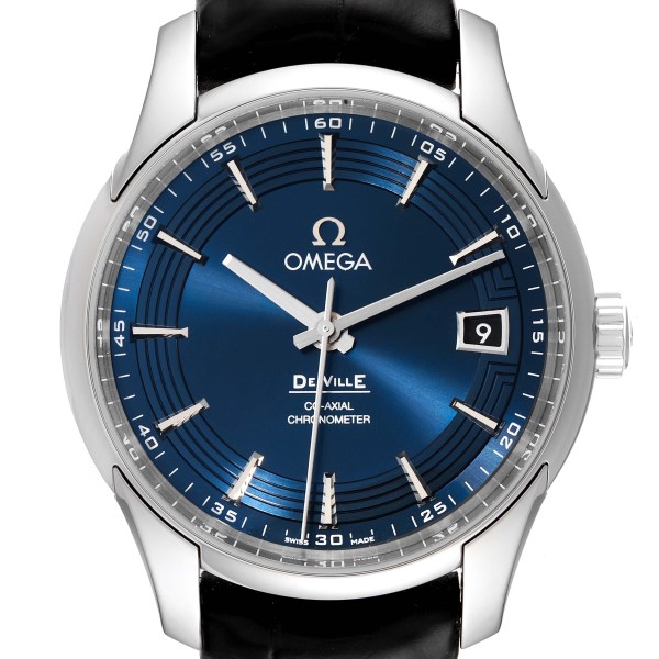 Omega DeVille Hour Vision Blue Dial Steel Mens Watch 431.33.41.21.03.001 Box Card