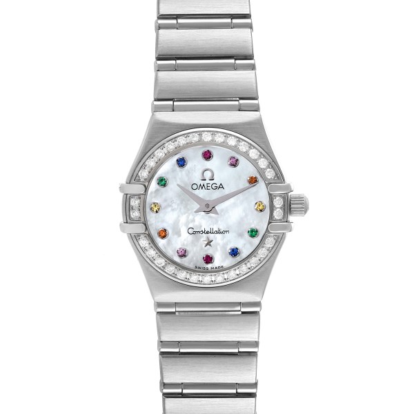 Omega Constellation Iris My Choice Steel Mother of Pearl Multi Stone Ladies Watch 1465.79.00