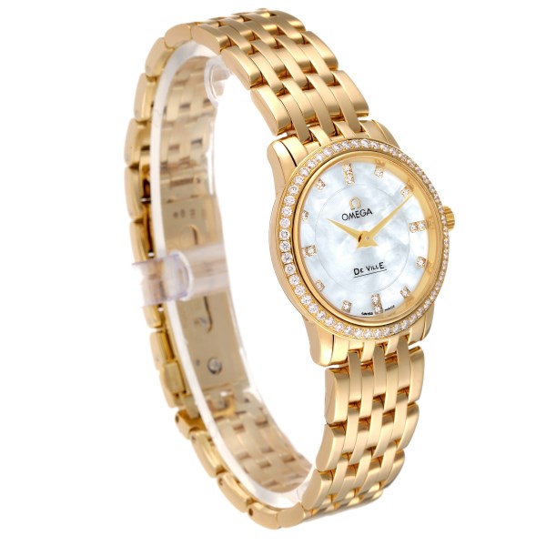 Omega DeVille Prestige Yellow Gold Diamond Ladies Watch 413.55.27.60.55.001