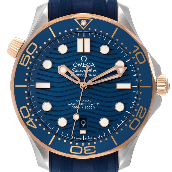 Omega Seamaster Diver 300M Steel Rose Gold Watch 210.22.42.20.03.002 Box Card