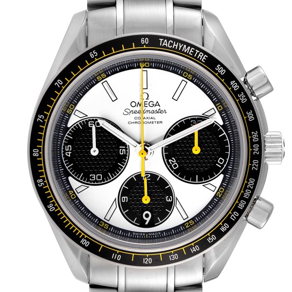 Omega Speedmaster Racing Yellow Hand Steel Mens Watch 326.30.40.50.04.001 Box Card