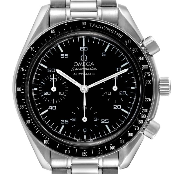 Omega Speedmaster Reduced Hesalite Chronograph Steel Mens Watch 3510.50.00