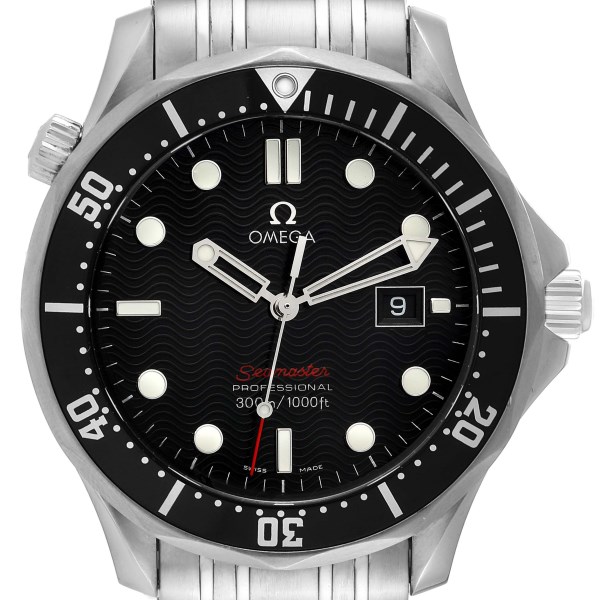 Omega Seamaster Quartz Black Dial Steel Mens Watch 212.30.41.61.01.001 Box Card