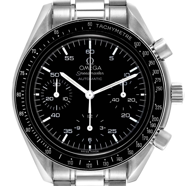 Omega Speedmaster Reduced Hesalite Chronograph Steel Mens Watch 3510.50.00