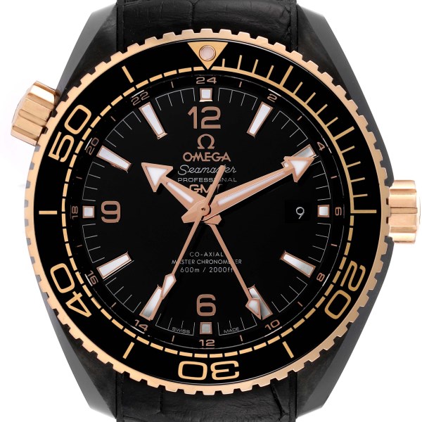 Omega Planet Ocean Deep Black Ceramic GMT Watch 215.63.46.22.01.001 Box Card