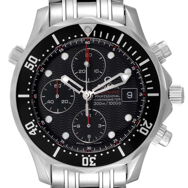 Omega Seamaster Chronograph Black Dial Watch 213.30.42.40.01.001 Box Card