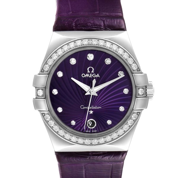 Omega Constellation 35mm Diamond Steel Ladies Watch 123.18.35.60.60.001 Box Card