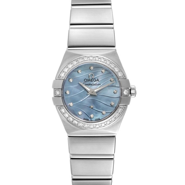 Omega Constellation Mother of Pearl Diamond Steel Ladies Watch 123.15.24.60.57.001 Box Card