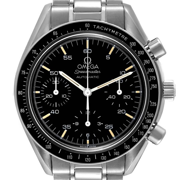 Omega Speedmaster Reduced Hesalite Chronograph Steel Mens Watch 3510.50.00