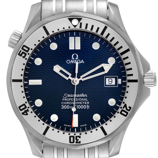 Omega Seamaster Diver 300M Blue Wave Decor Dial Steel Mens Watch 2532.80.00