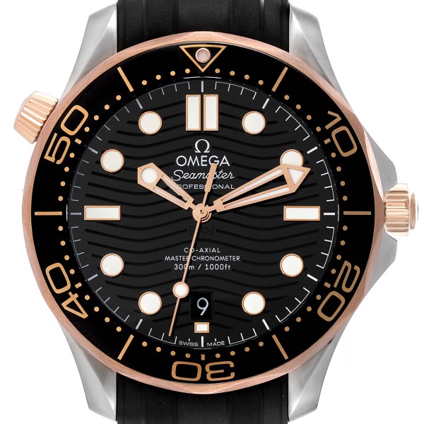 Omega Seamaster Diver 300M Steel Rose Gold Mens Watch 210.22.42.20.01.002