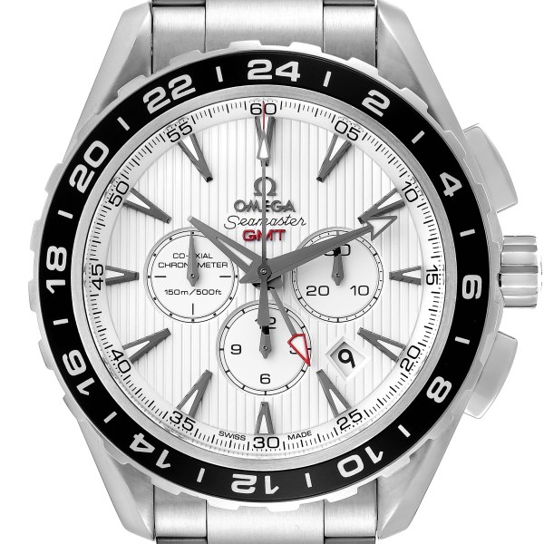 Omega Aqua Terra GMT Chronograph Steel Mens Watch 231.10.44.52.04.001 Box Card