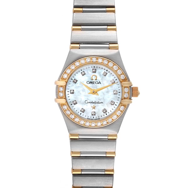 Omega Constellation Steel Yellow Gold Diamond Ladies 1367.75.00 Box Card