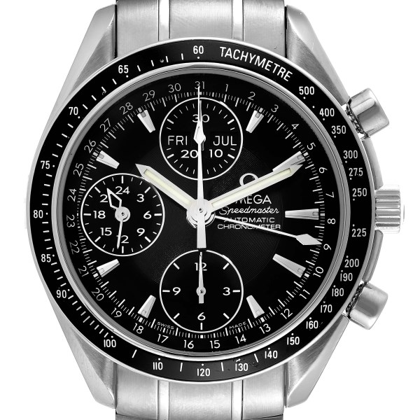 Omega Speedmaster Day-Date 40 Steel Chronograph Mens Watch 3220.50.00 Box Card